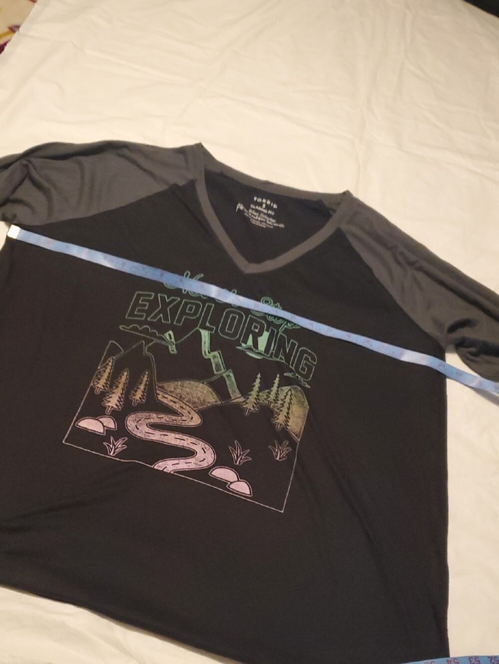 Torrid Black & Gray 'Never Stop Exploring' Long-Sleeve Shirt size 3X - Picture 4 of 5